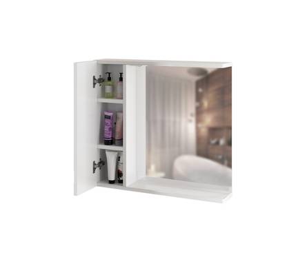 Шкаф навесной MIXLINE Квадро 75 левый с подсветкой (ПВХ) Фотография_1