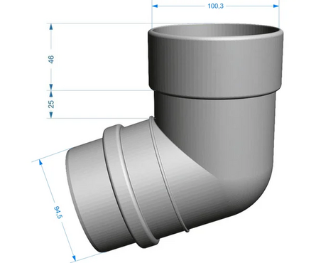 Колено ДЁКЕ LUX 72° пломбир Фотография_1