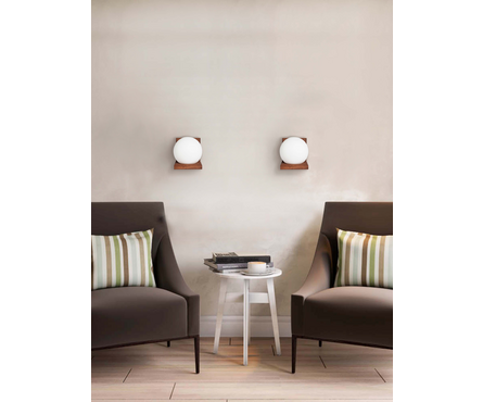 Светильник настенный Мелодия Света 6426-1W PR, Шар стекло-дерево, палисандр, Е27  Фотография_8