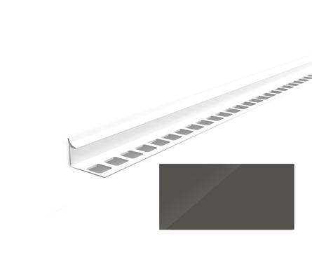 Угол ПВХ для плитки внутренний 8-7х2500 мм серый глянцевый ИДЕАЛ Фотография_0