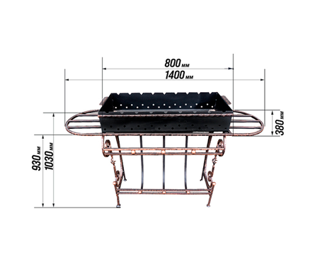 Мангал средний № 2 литой, 1400x1030 мм Фотография_2