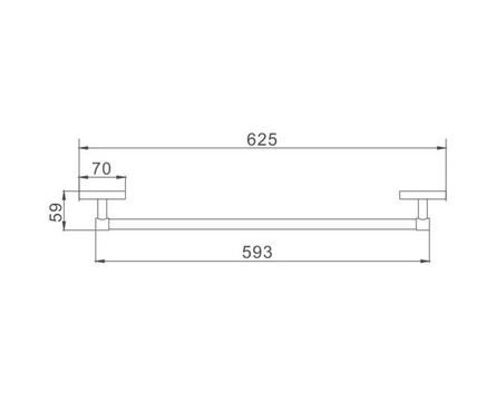 Полотенцедержатель одинарный 50 см хром HB1901 HAIBA Фотография_1