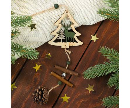 Подвеска новогодняя Олень с подвесом-шишкой Фотография_1