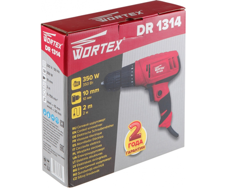 Дрель-шуруповерт сетевой 350 Вт, 0-750 об/мин, патрон БЗП, 28 Нм, шурупы до 6 мм WORTEX DR 1314 Фотография_3