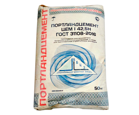 Цемент Новоросцемент ЦЕМ I 42,5H ПЦ (М-500 ДО), 50 кг Фотография_0