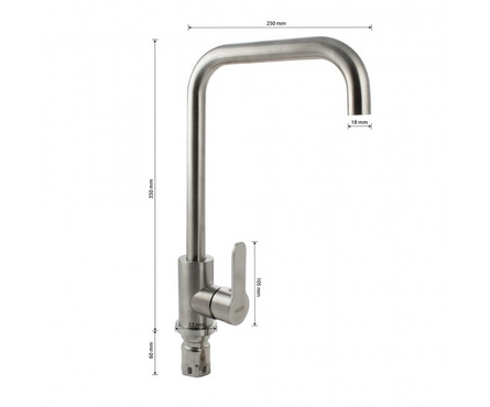 Смеситель для кухни однорычажный MAGNUS высокий гусак хром 9102 Фотография_1