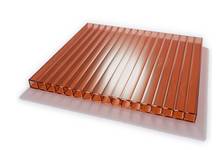 Сотовый поликарбонат CARBOGLASS Кристалл 4 мм, коричневый, 12 x 2,1 м