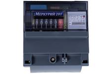 Счетчик электроэнергии переменного тока «Меркурий» 201.5 электронный однофазный однотарифный, на DIN-рейку, механическое отчетное устройство, 5(60) А, 230 В