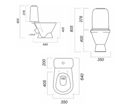 Унитаз-компакт Sanita Самарский, косой выпуск, нижний подвод воды Фотография_1