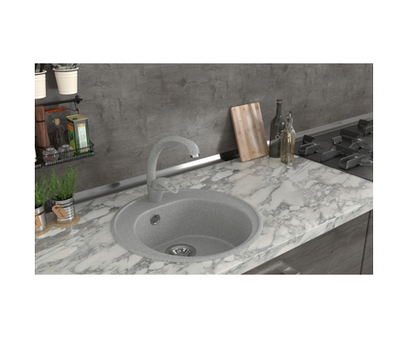 Мойка D50 круглая светлая-серая GMS02 MIXLINE Фотография_3