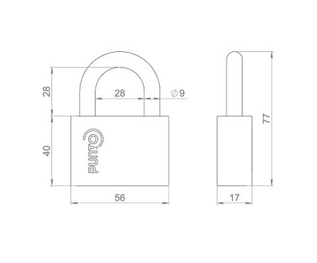 Замок навесной 56 мм всепогодный PK-1560 PUNTO Фотография_1