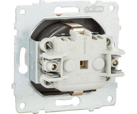 Розетка QUANTUM OVIVO, 1-ая, с заземлением, серебро Фотография_1