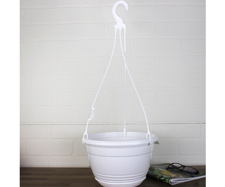 Кашпо для цветов подвесное белое ГЛОРИЯ D250 мм 4.2 л Фотография_2