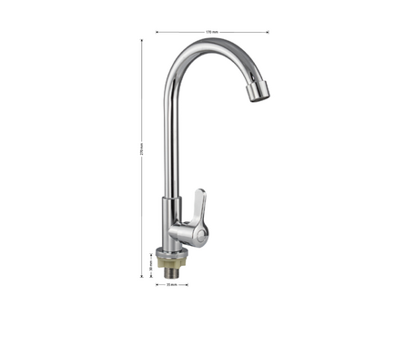 Смеситель для мойки MAGNUS для холодной воды один кран хром 9408 Фотография_2