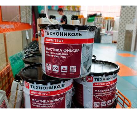 Мастика битумная полимерная для гибкой черепицы №23 ФИКСЕР ТЕХНОНИКОЛЬ 3.6 кг ведро Фотография_1