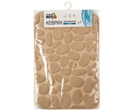 Коврик для ванной 40x60 см Stone бежевый Рыжий кот Фотография_0