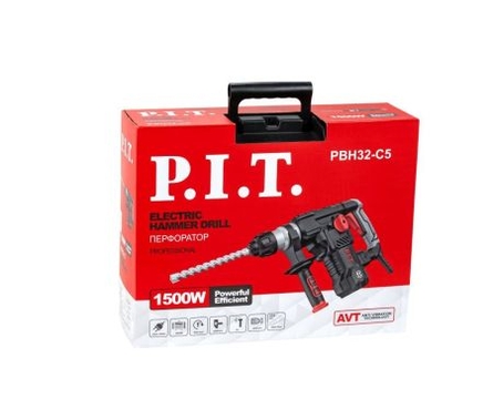 Перфоратор 1500 Вт, 6 Дж, 3-реж. SDS+ пласт. кейс МАСТЕР PBH32-C5 P.I.T. Фотография_7