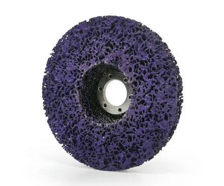 Круг зачистной обдирочный БАЗ нетканный, для снятия ржавчины, фиолетовый (коралловый), 125х22 мм Фотография_2