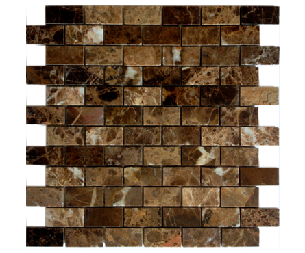 Мозаика Caramelle Mosaic Pietrine Emperador Dark полированная, 298х298х4 мм, чип 23х48 мм Фотография_0