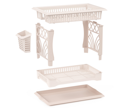 Сушилка для посуды настольная 480х305х300 мм ПВХ двухъярусная Фотография_3
