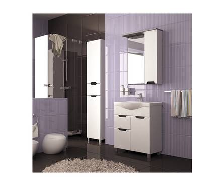 Шкаф навесной Mixline Прометей 60 белый левый, с подсветкой (ПВХ) Фотография_2