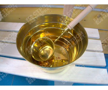 Набор для бани подарочный Латунь ушат+ковш Сила Алтая Фотография_4