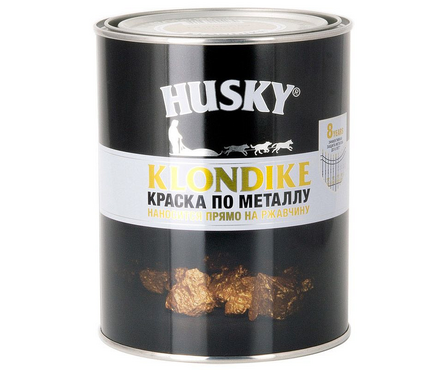 Краска по ржавчине 3 в 1 матовая черная HUSKY Klondike RAL9005 0.9 л Фотография_1