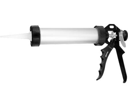 Пистолет для герметика Sparta, 750 мл, «закрытый», алюминиевый корпус, круглый шток 8 мм Фотография_0