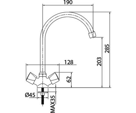 Смеситель для кухни двухвентельный MILARDO высокий гусак хром TRISBOJM05 Tring Фотография_2
