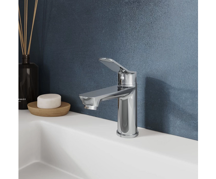 Смеситель для умывальника однорычажный MILARDO литой гусак хром Enjoy ENJSB00M01 Фотография_1