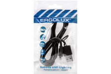 Кабель USB-Lightning 2А 1м зарядка +передача данных черный ERGOLUX