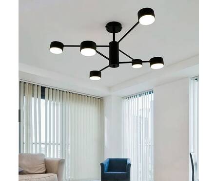 Люстра светодиодная GUSTA 6xGX53 780х300 мм черная IP20 ESTARES Фотография_2