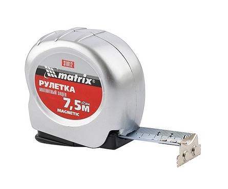 Рулетка MATRIX Magnetic, 7,5 м х 25 мм, магнитный зацеп Фотография_0
