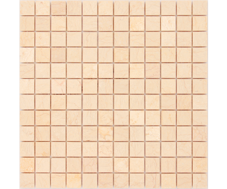 Мозаика Caramelle Mosaic Pietrine Botticino полированная, 298х298х7 мм, чип 23х23 мм Фотография_0