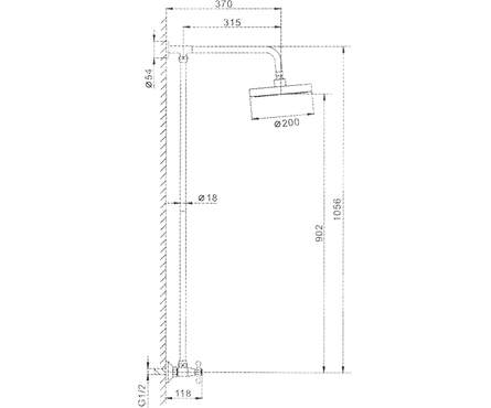 Душевая система лейка тропический душ FRAP хром F2308 Фотография_1