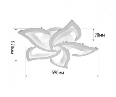 Люстра светодиодная LOTUS ELEGANT потолочная дим. с пультом 90 Вт IN HOME Фотография_1