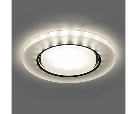 Светильник точечный светодиодный ДВО-15 Вт с подсветкой белый матовый 4000К CD5020 FERON Фотография_1