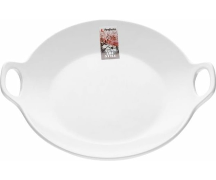 Тарелка-блюдо керамическая ASIAN 24х20.3х4.5 см, белая  Фотография_0