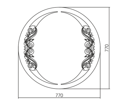 Зеркало круглое 770 мм Санторини пескоструйный рисунок MIXLINE Фотография_1