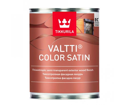 Лазурь фасадная Tikkurila Valtti Color Satin для дерева, бесцветная (0.9 л) Фотография_0