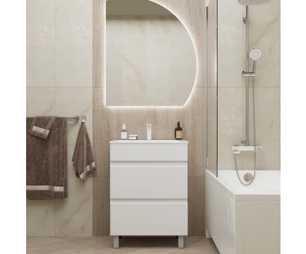 Тумба для ванной Брикс 60 2 ящика с умывальником Breеze - 60 Фотография_3