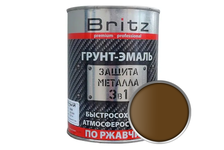 Грунт-эмаль BRITZ по ржавчине 3 в 1 коричневый, 2.2 кг