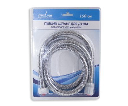 Шланг душевой 150 см люкс имп\кон (блистер) MIXLINE Фотография_1