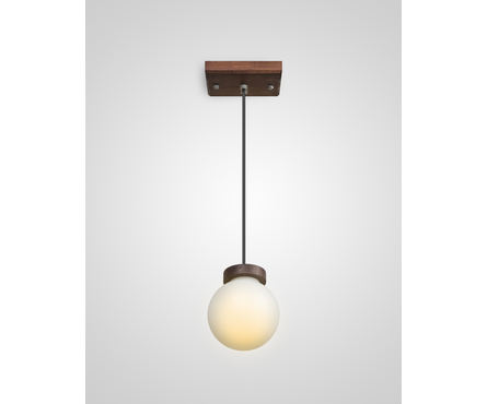 Светильник подвесной Мелодия Света 6424P WG Шар, стекло-дерево, палисандр, Е27  Фотография_2