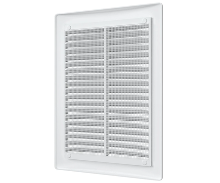 Решётка ПВХ вентиляционная вытяжная с сеткой без рамки 150х200 мм белая Фотография_1