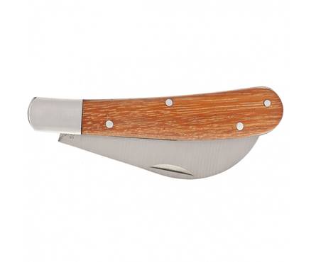 Нож садовый PALISAD складной, изогнутое лезвие, деревянная рукоятка, 170 мм  Фотография_0