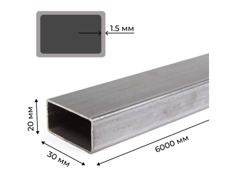 Труба профильная 30х20х1,5 мм (6 м) Фотография_1