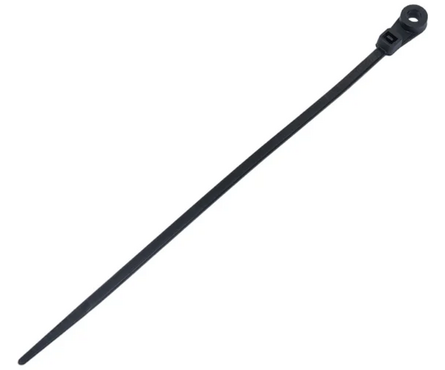 Хомуты нейлоновые черные 3.6х200 мм с монтажным отверстием (100 шт) Фотография_0