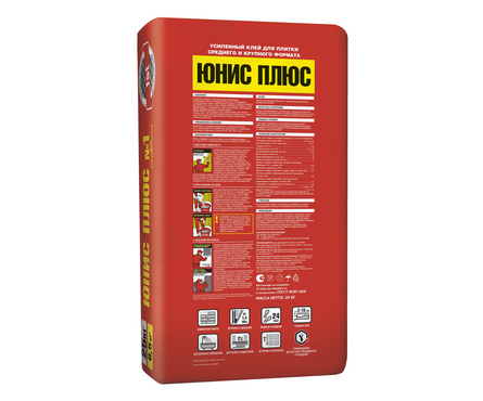 Клей плиточный ЮНИС Плюс С1Т 25 кг Фотография_1