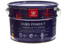 Краска EURO POWER-7 TIKKURILA моющаяся для стен и потолков, 9 л